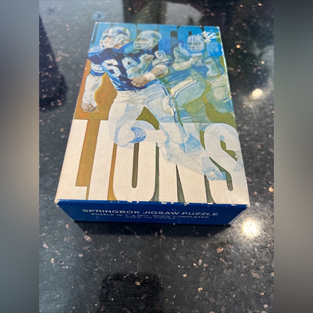 Vintage springbok jigsaw puzzle Detroit lions